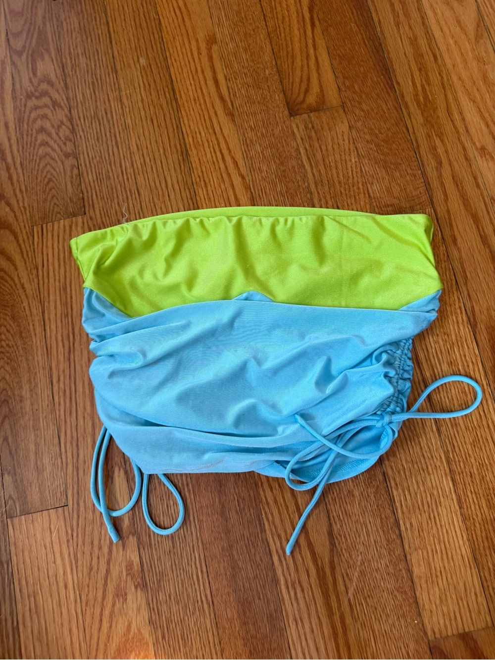 Princess Polly Y2K Green and Blue Ruched Tube Top size 4